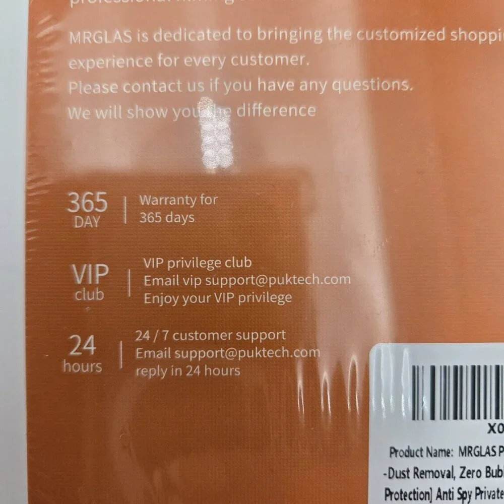 MRGLAS 3 Pack for iPone 16 Pro Max‎ Privacy Screen Protector 6.9 Zero Bubble New